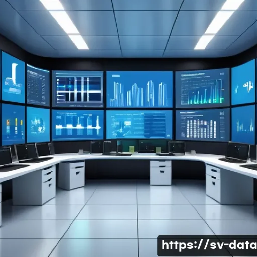 그래프 데이터베이스의 운영 및 유지보수 전략 - A highly detailed illustration of a modern data center control room focused on graph database perfor...
