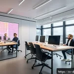 Home 19 실시간 데이터 처리에 적합한 그래프 데이터베이스 - A modern, sleek office environment in Stockholm with diverse Swedish tech professionals collaboratin...